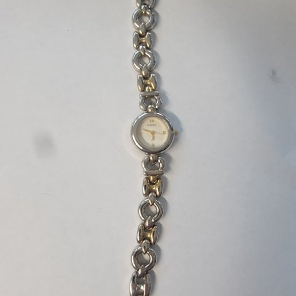 FOSSIL F2 ES-8678 Two-Tone White Face Watch 6.5" - Picture 6 of 6